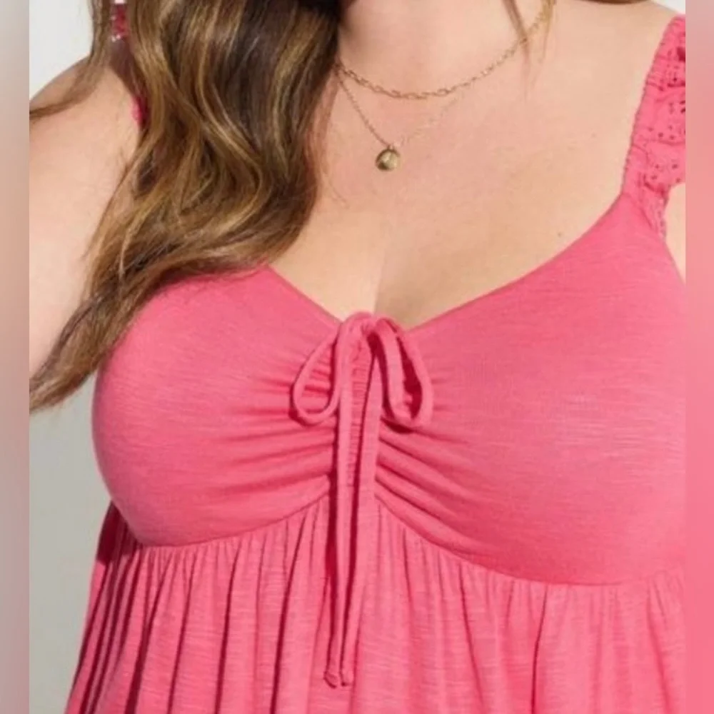 Torrid Pink Ruffle Sleeve Tank Top - Picture 4 of 9